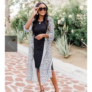 Pink lily committed to love animal print kimono